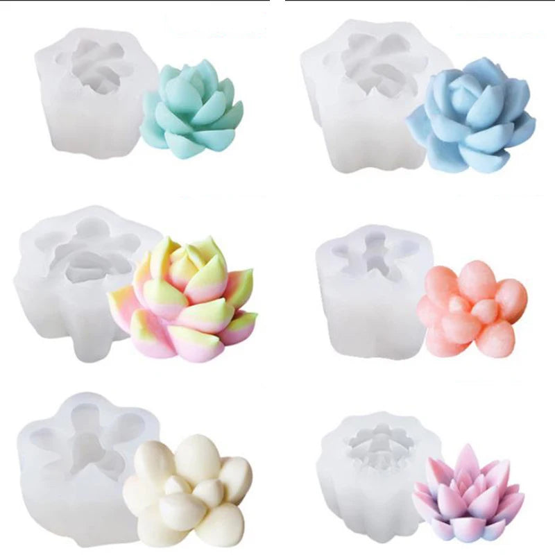 DIY Succulents Cactus Plants Silicone Epoxy Resin Mold Handmade Craft Mould