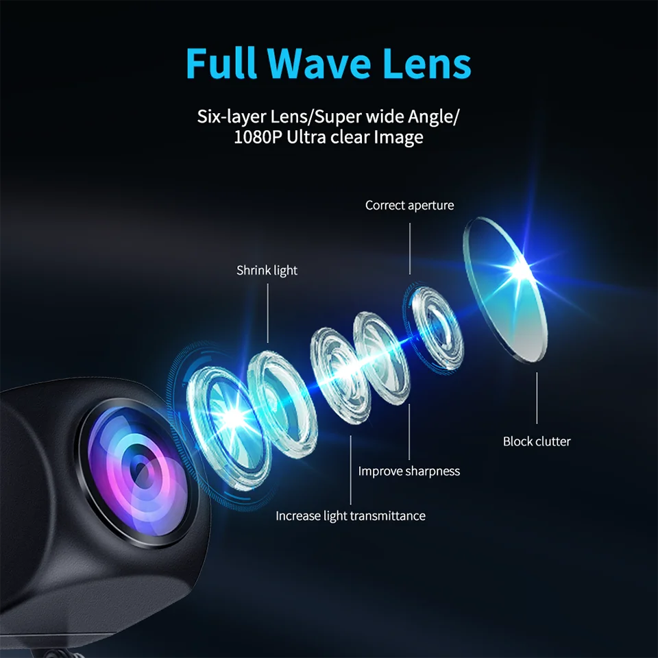 Universal 1080P Rear View Camera AHD 4 Pin 2.5mm Automatic Reversing HD Night Vision IP67 Rearview Mirror Cam Car Backup