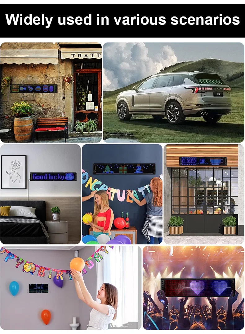 LED Matrix Pixel Panel USB 5V Flexible Addressable RGB Pattern Graffiti Scrolling Text Animation Display Car Shop Bluetooth APP