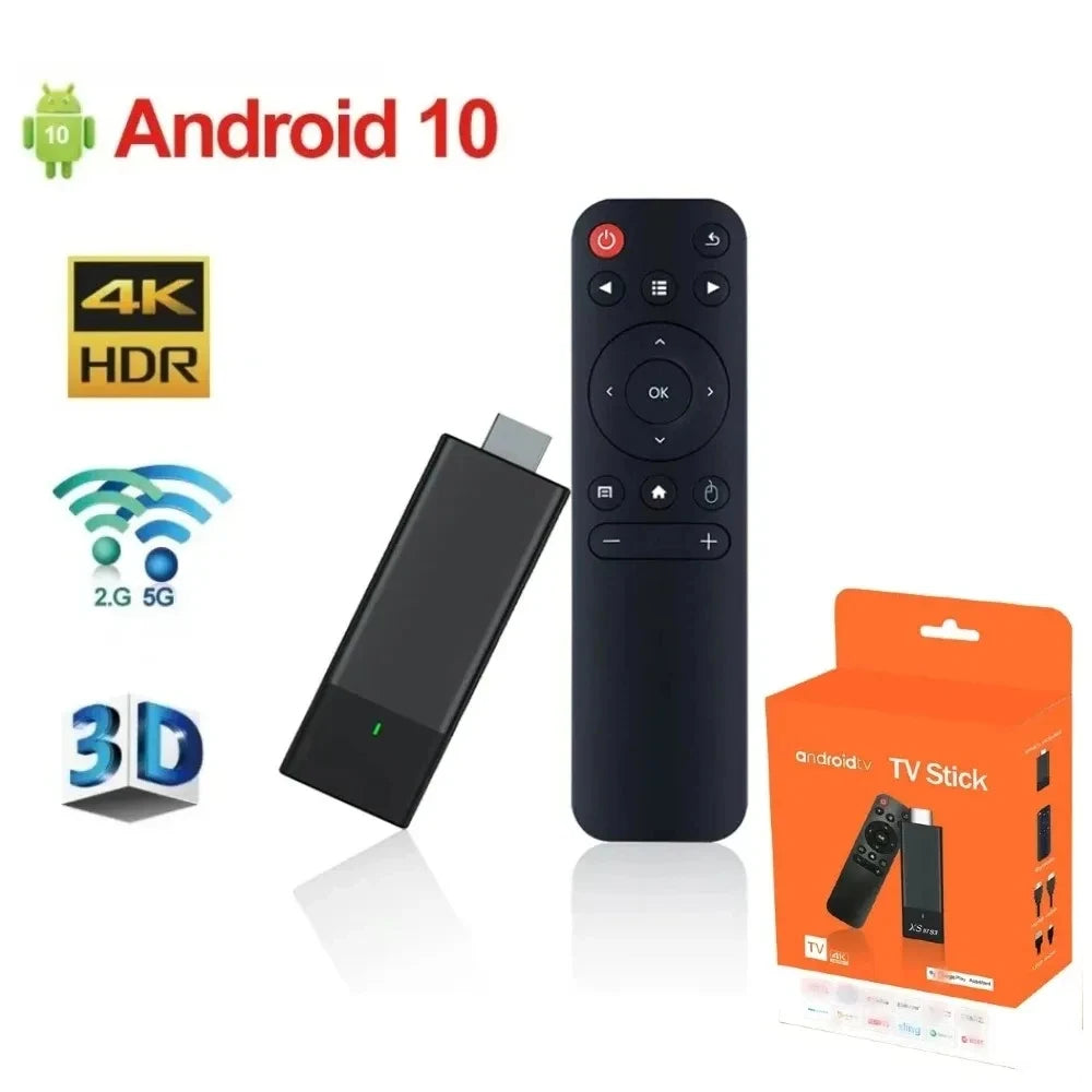 TV Stick Android10 HDR 4K 1080P WiFi 6 2.4/5.8G Smart TV Sticks For Google YouTube NETFLIX  Media Player BT5.0 Smart TV Box