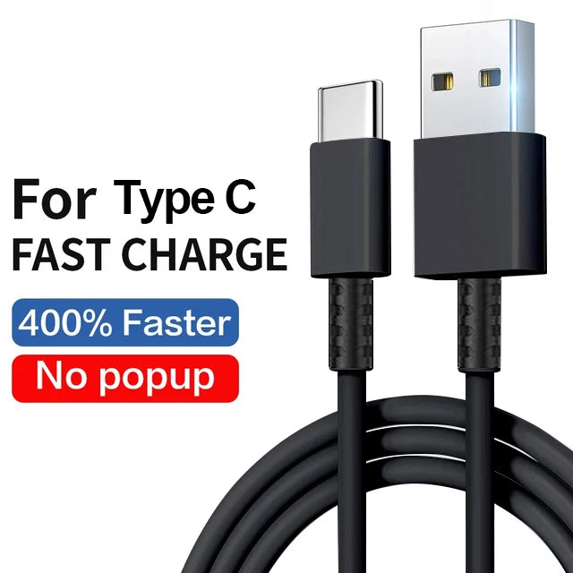 TYPE C Cable 1.2M 2M  Fast Charger Data Line For samsung Galaxy S8 S9 S10 S21 Ultra Note 8 9 10 A54 A53 5G A71 A52 A21S