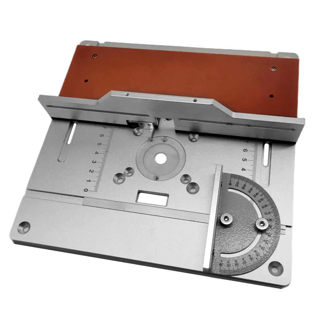 Upgraded Aluminium Router Table Insert Plate Woodworking Tool Set with Miter Gauge and Sliding Tenoning Fence for Router Table