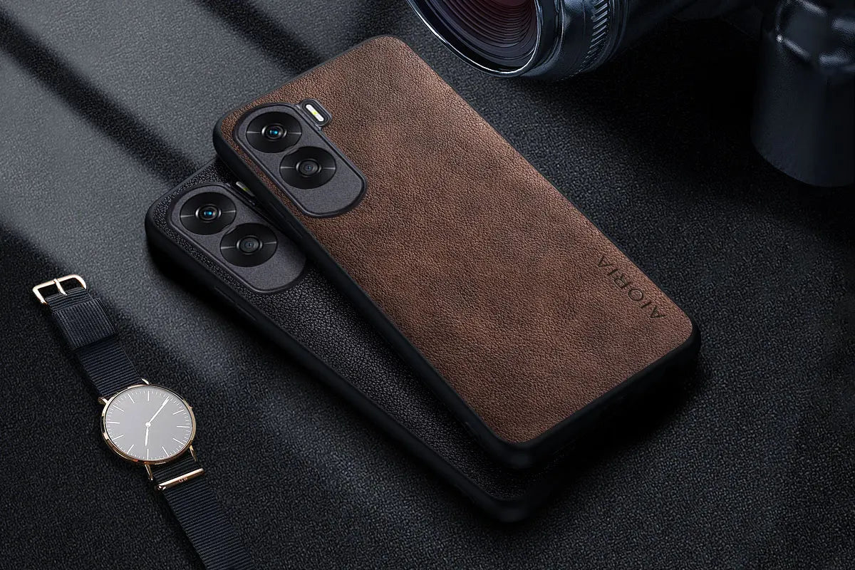 Premium Luxury leather Phone Case for Honor 90 Lite 70 50 20 Pro 10 Retro Business Style Solid color cover funda capa