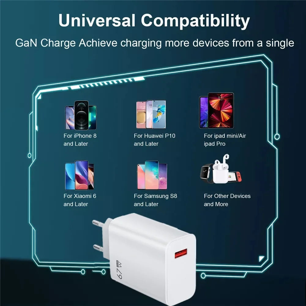 For Xiaomi 67W USB Super Fast Charger 6A Type C Cable Phone Power Adapter For Mi 12 11 POCO X5 X4 Pro Redmi Note9 10 11 Charging