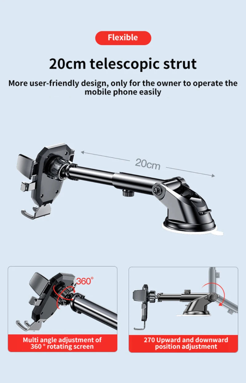 2024 Sucker Car Phone Holder Auto Mount Stand GPS Telefon Mobile Cell Support For IPhone 13 12 11 Pro Xiaomi Huawei Samsung