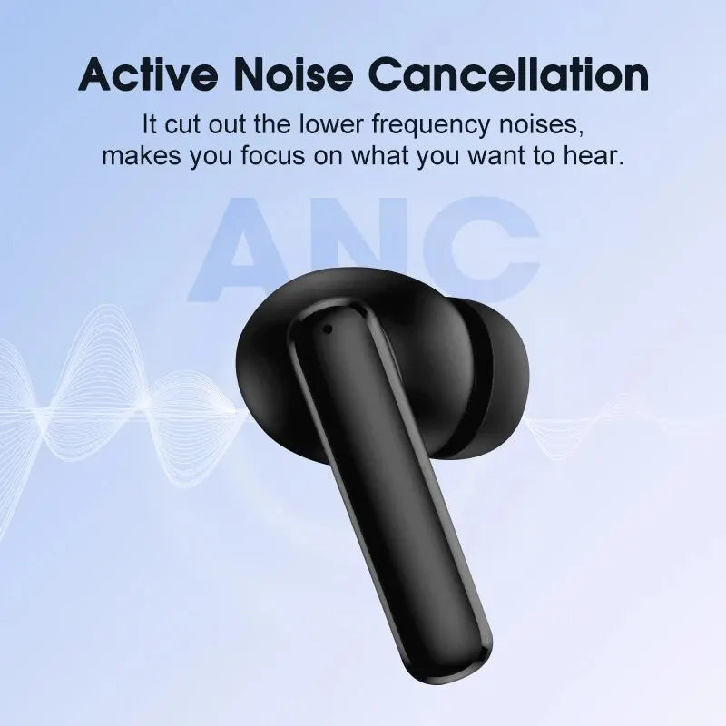 QCY T13 ANC Wireless Earphones Bluetooth 5.3 Active Noise Cancellation -28dB Headphone Fast Charge Earbuds 4 Mics ENC Headset