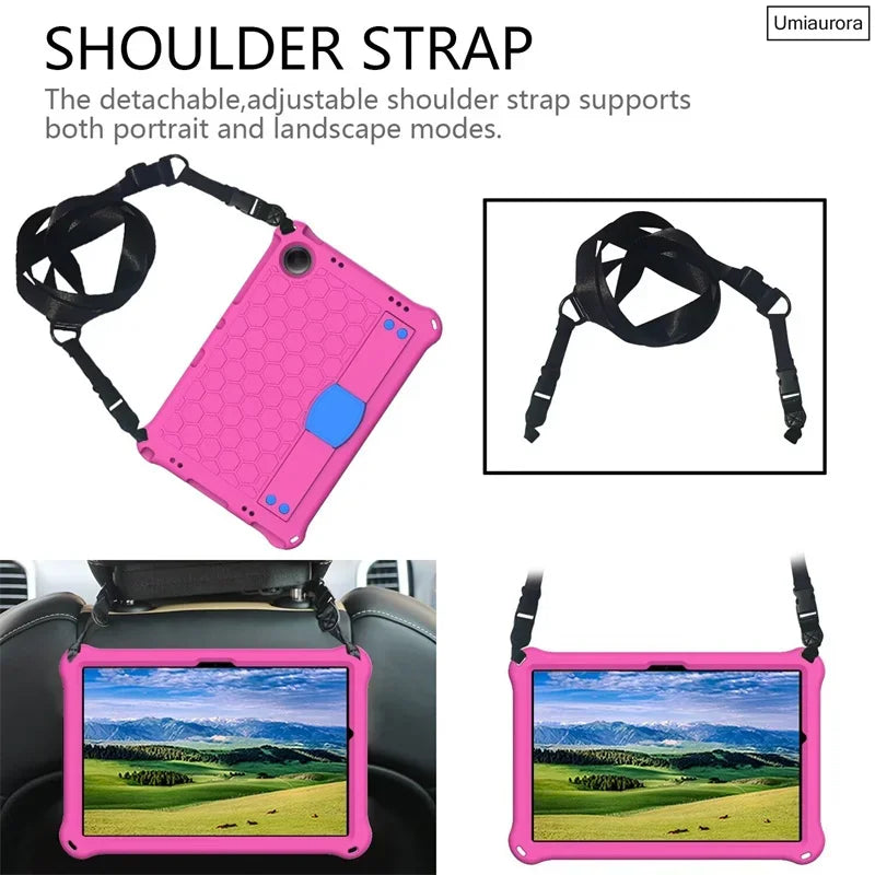 For Samsung Tab S5E S6 Lite 10.4" A7 A8 A9+ A11 Plus SM-X230 SM-X210 X130 T500 T510 Shockproof Stand Strap Tablet Case EVA Funda