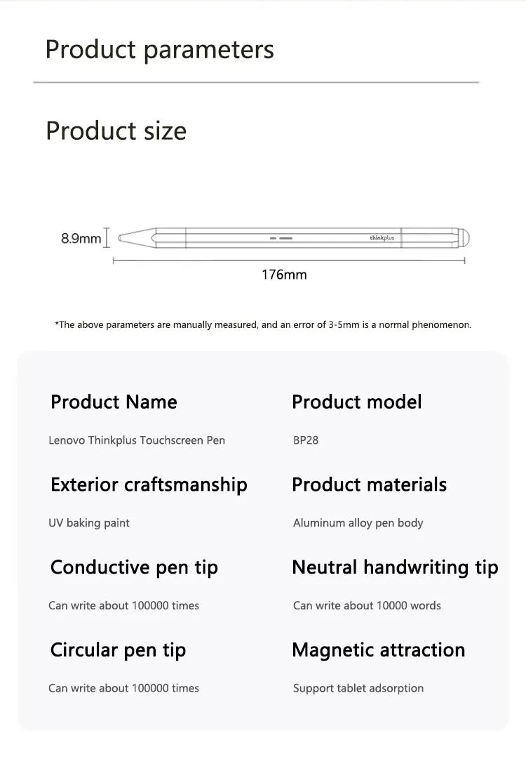 Lenovo universal three pen tips stylus For Android IOS Capacitive Screen For iPad Apple Pencil Huawei Xiaomi Samsung Tablet Pen