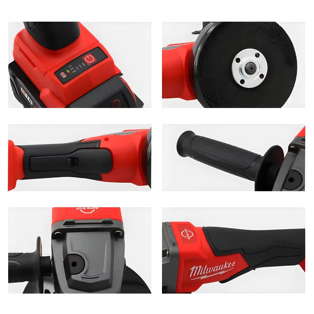 Milwaukee 125mm/100mm Brushless Angle Grinder 3 Gears Variable Speed Electric Cutting Machine 18V Cordless Polishing Machine