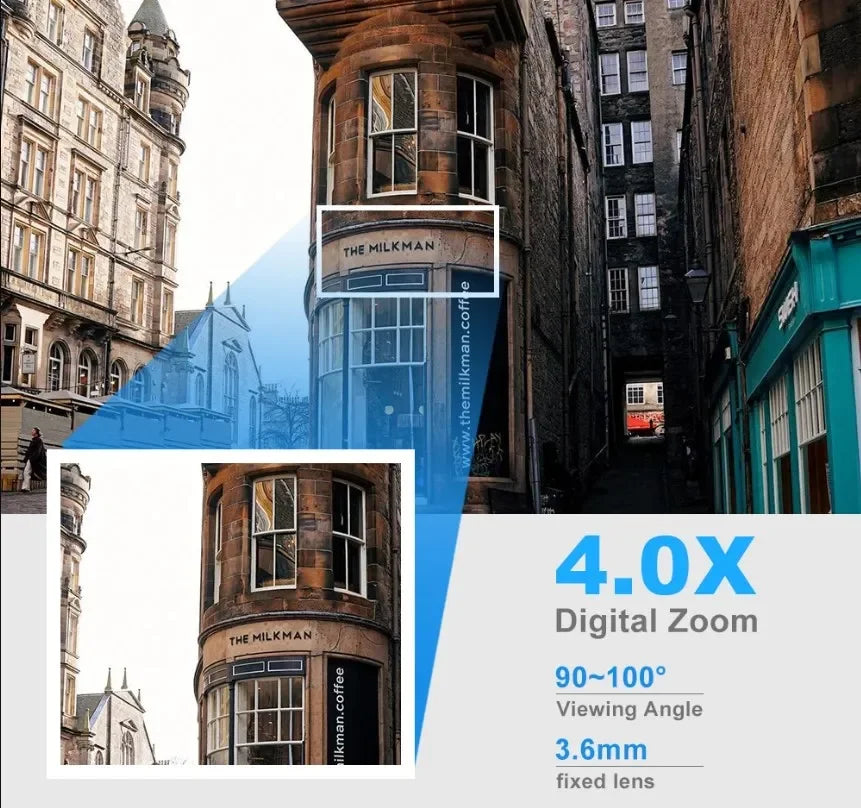 CCTV Wifi Camera Wireless Security Surveillance Cameras Outdoor 4X Digital Zoom Night Color AI Smart Tracking Two Way Audio IP66