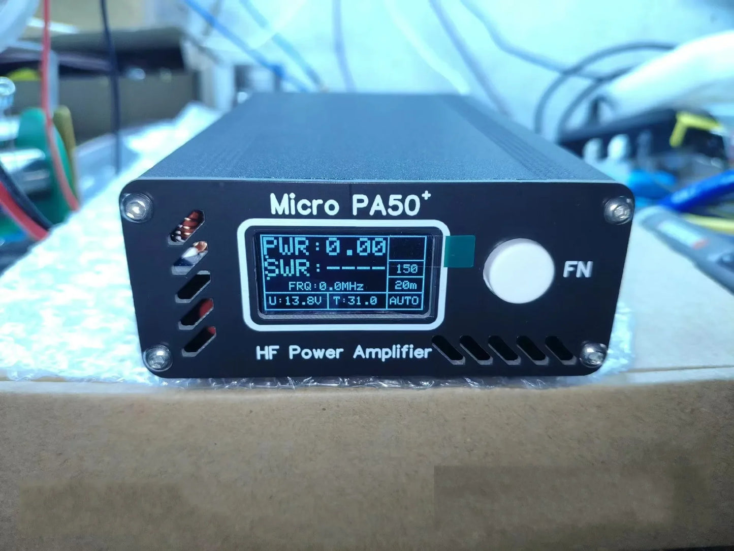 Micro PA50+ (PA50 Plus) 50W 3.5MHz-28.5MHz 1.3inch OLED Screen Intelligent Shortwave HF Power Amplifier SWR Meter LPF Filter