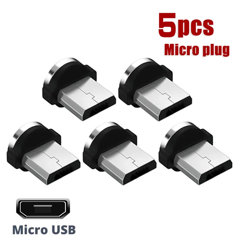USLION 5PCS Type C Micro USB Magnetic Plugs For Mobile Phone Replacement Parts Durable Type C Converter Charging Cable Adapter