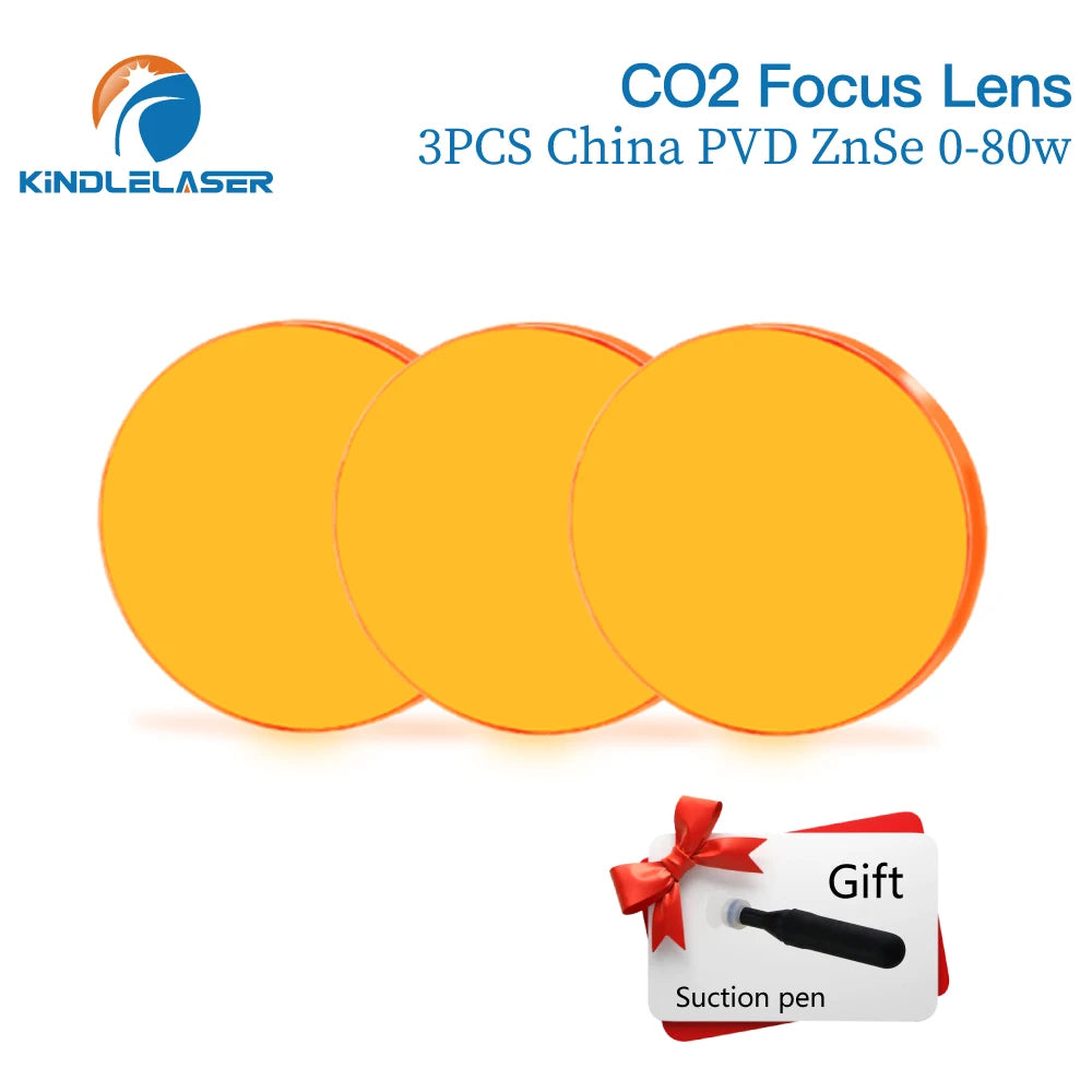 Kindlelaser Focus Lens 3/5/10PCS USA CVD Focus Lens ZnSe DIA  20mm FL50.8/63.5 for 0-200W CO2 Laser Engraving Cutting Machine