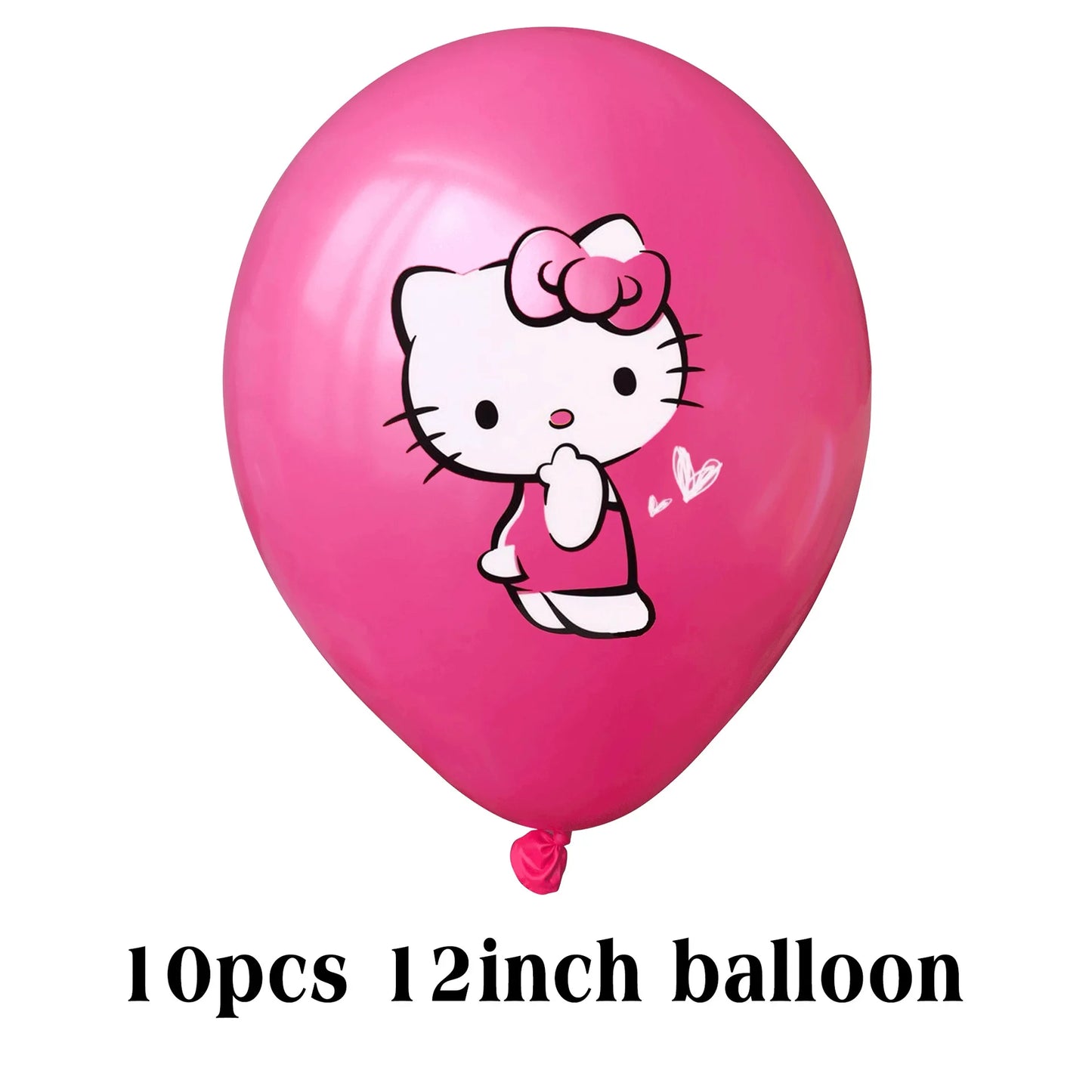 Cute Cartoon Kitty Cat Balloons Set First 5th 6th Birthday Decoration Baby Shower Globos Hello Cake Topper Backdrop Candy Box