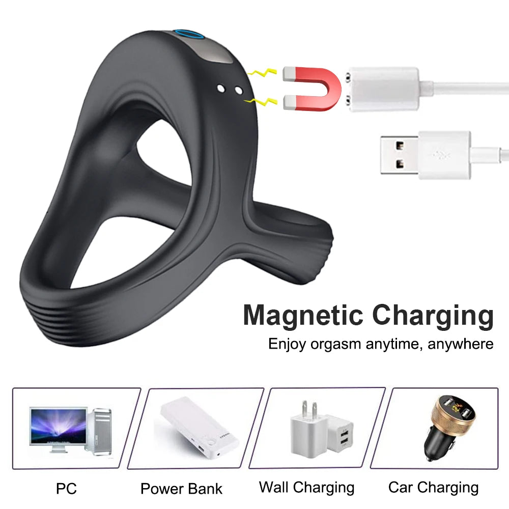 Strong Vibrator Cockring Penis Cock Ring on for Man Delay Ejaculation Sex Toys for Men Couple Rings Penisring Toys for Adults 18