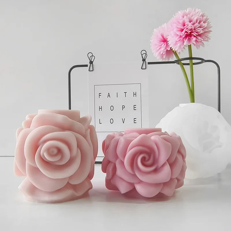 Silicone 3D Candle Molds DIY Lotus Flower Handmade Gifts Candle Soap Making Tools De Silicona Para Velas форма для свечей