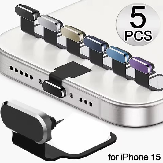 USB-C Metal Phone Dust Plugs Anti-Lost Type C Charging Port Plug Protector Cap For IPhone 16 Pro Max Samsung Xiaomi DustPlug