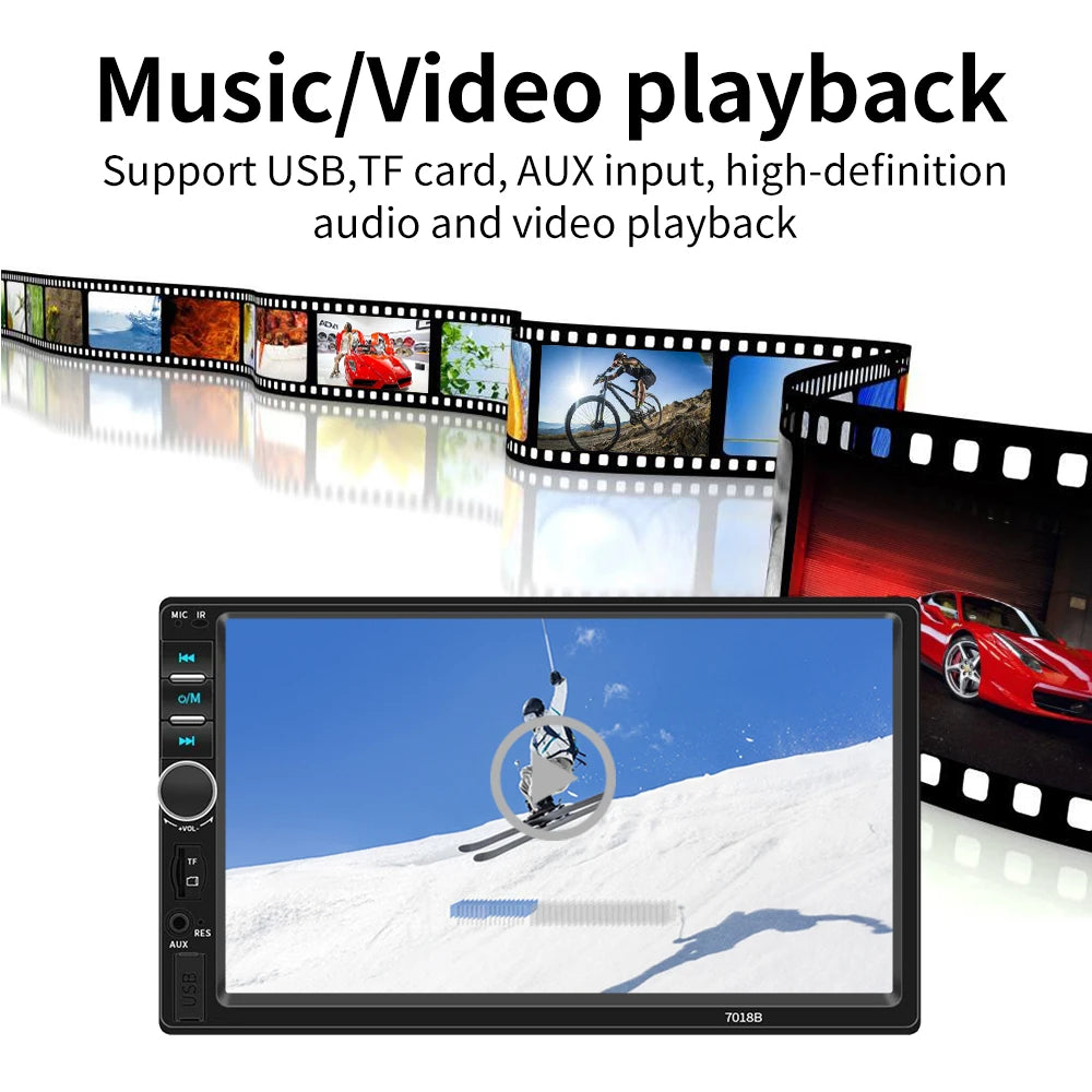 2 din 7 inch IPS Car Radio Multimedia CarPlay Android Auto 2din Autoradio Car Stereo Universal   Head Unit Rear View AHD Camera