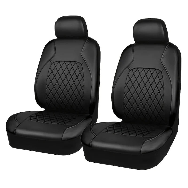 Upgrade Your Car Interior With 9Pcs/Set Quilted Leather Thread Pressing Seat Covers - Airbag Compatible & Breathable!