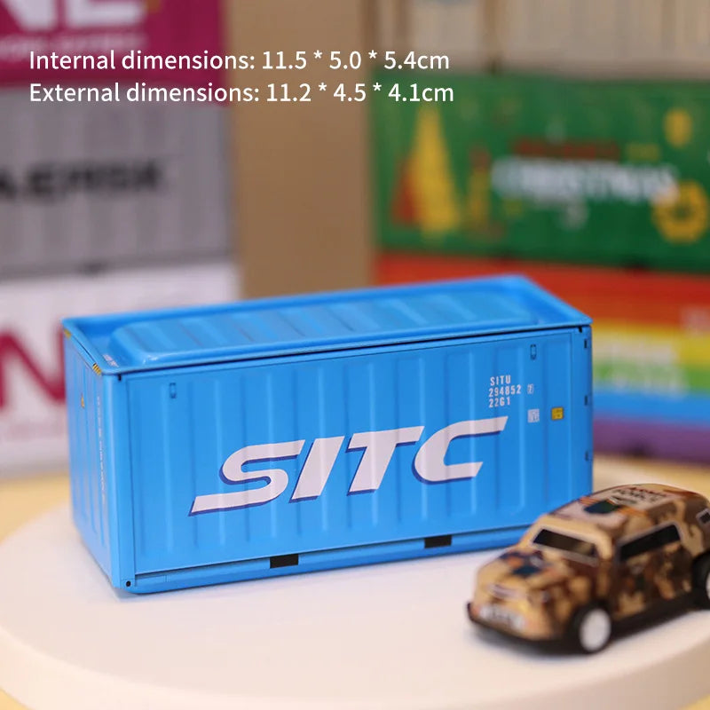 Mini Simulation Shipping Container Model Metal Storage Box Creative Desktop Organizer Ornaments Iron Box Home Office Decoration