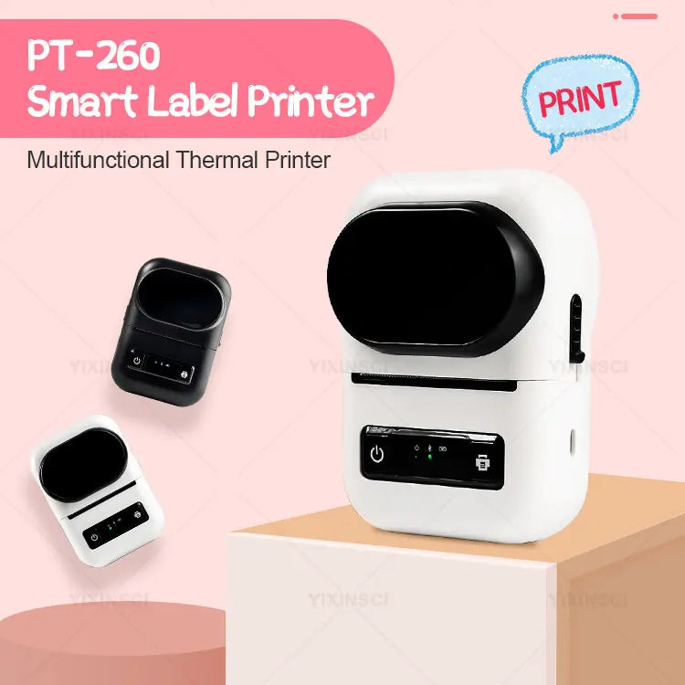 PT260 58mm Mini Portable Thermal Printer Photo Pocket Printer Wireless BT Connect For Label Price Maker Machine