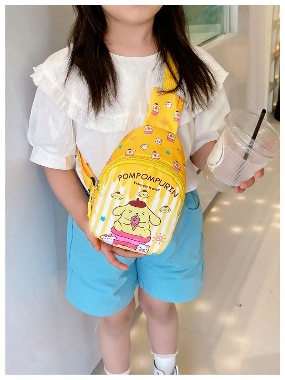 Hello Kitty Children Chest Bag Sanrio figure Kuromi Cute Coin Purse Shoulder Bag Boy Girl Cross Body Bag Fashion Messenger Bag