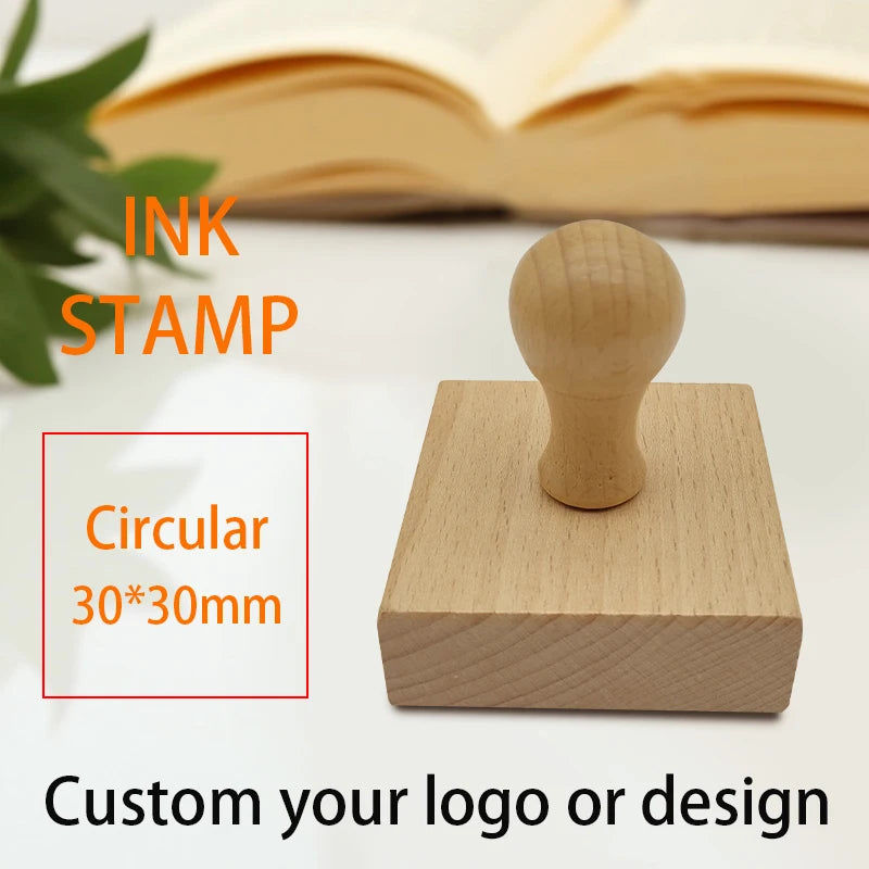Custom Wooden Stamp Seal Personalized Logo Wedding Party Packaging Stamp Company Address&Name Self Inking Rubber Stamp Artwork