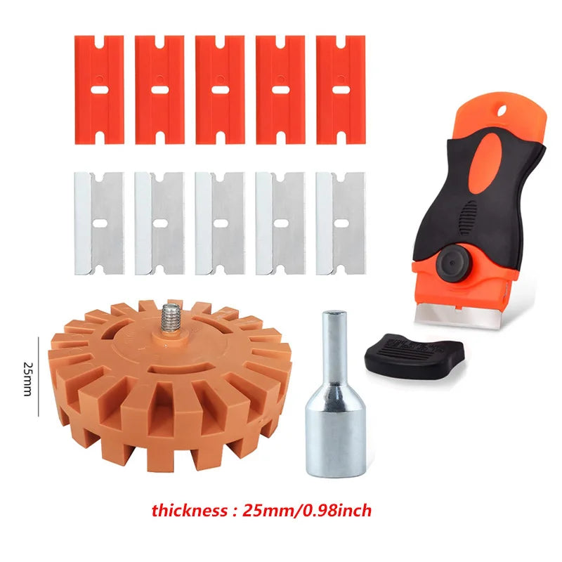 Car Pneumatic Rubber Eraser Wheel Pad Disk Decal Remover Eraser Wheel Auto Glue Sticker Paint Cleaner Car Polish Auxiliary Tool