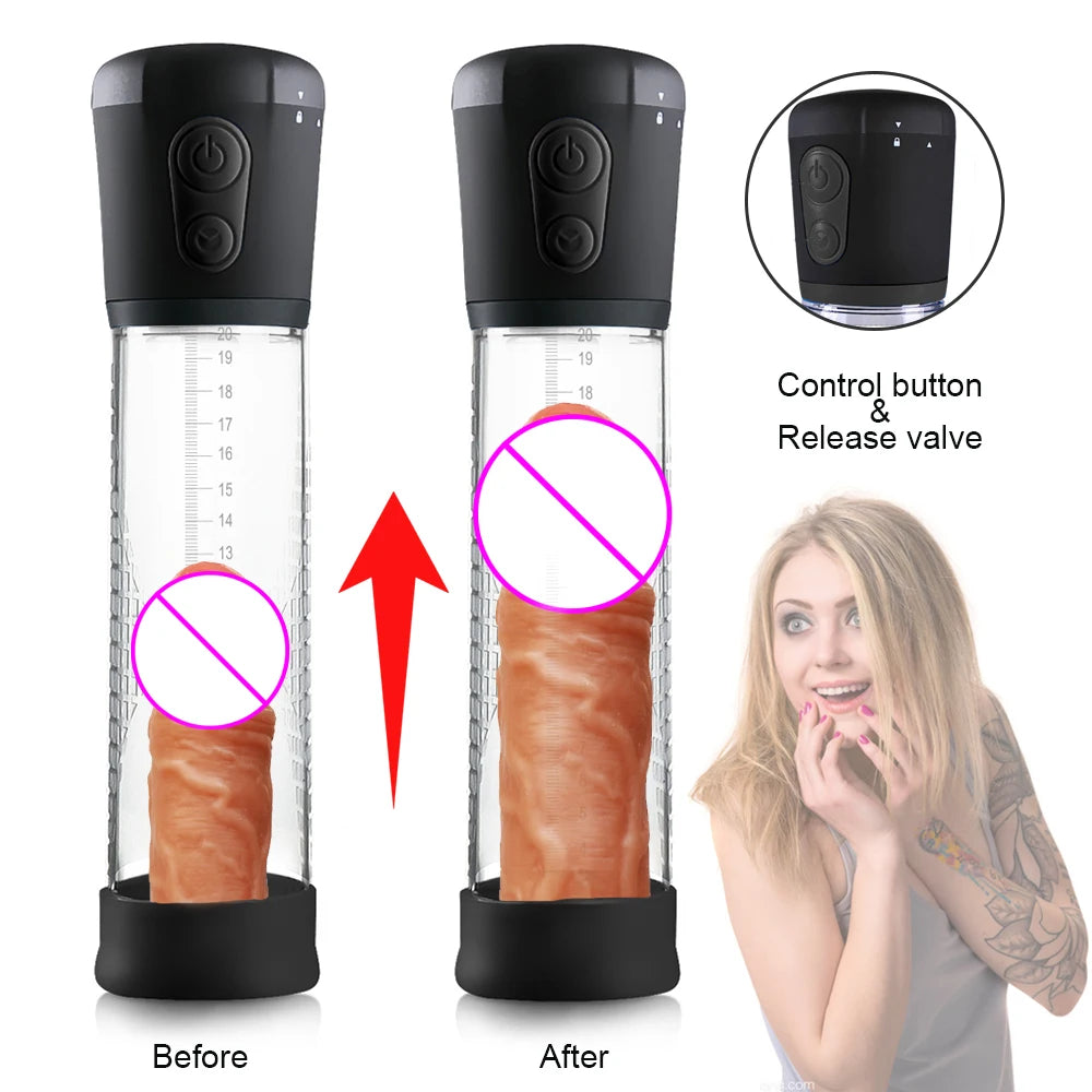 Sex Toys Electric Penis Pump Penis Enlarger Vacuum Pump for Men Adult Male Masturbator Penile Bigger Trainer Penis Enlargement