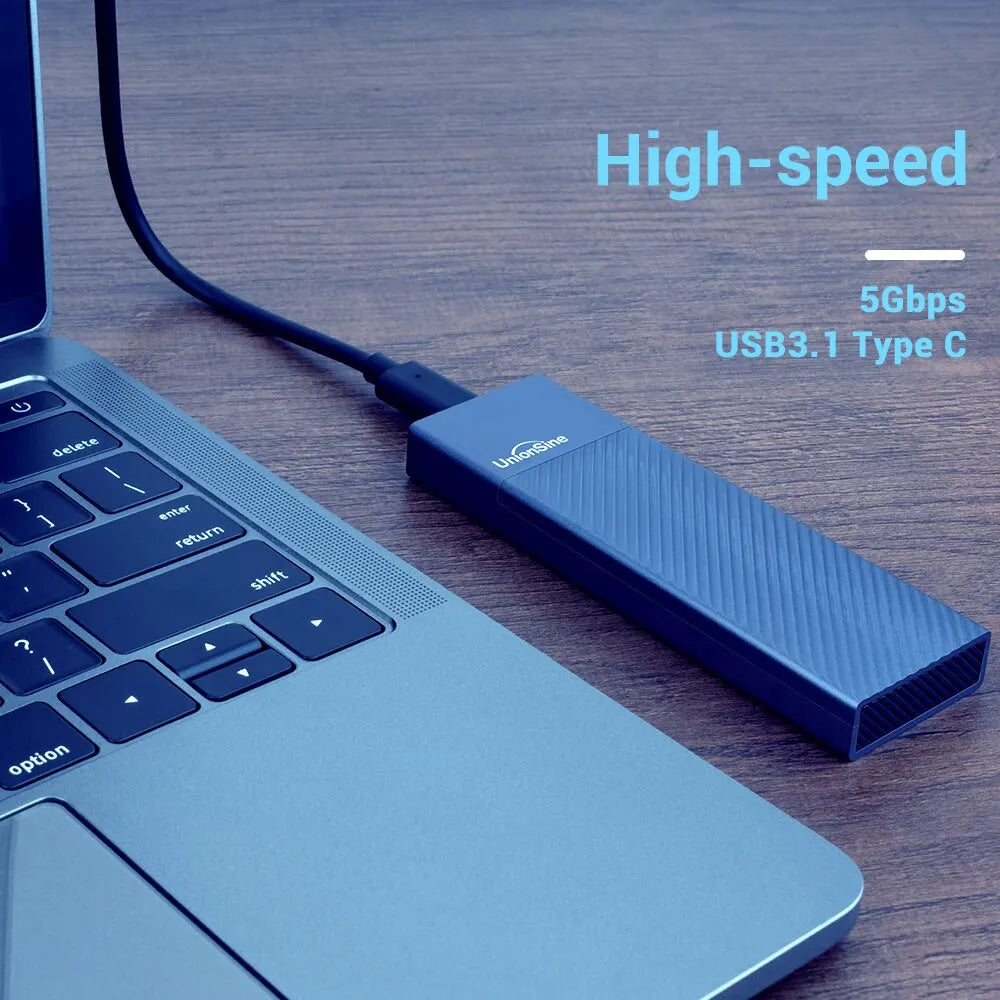 UnionSine M2 SSD Case NGFF SATA Protocol M.2 to USB Type C 3.1 SSD Adapter for SATA NGFF PCIe SSD DISK Box M.2 SSD Enclosure