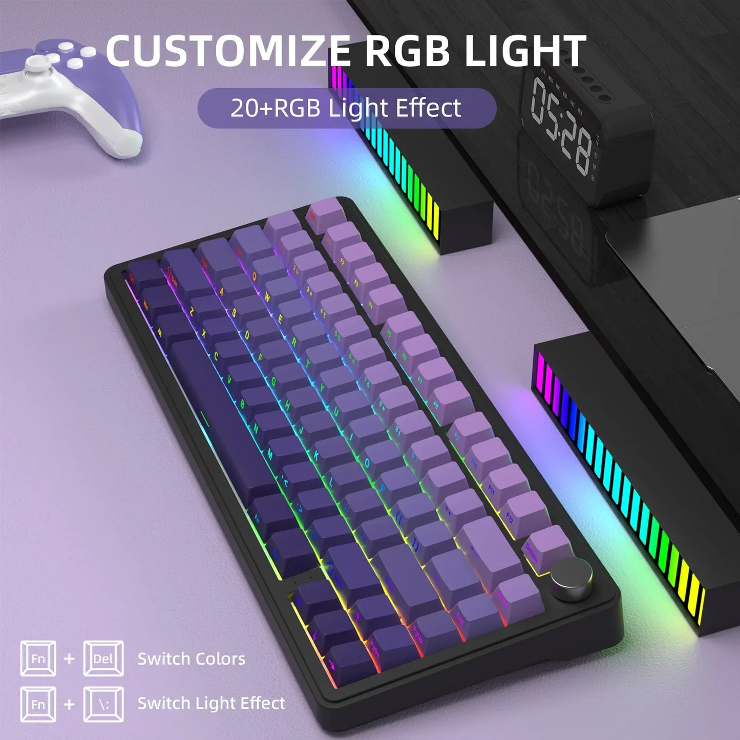 Attack Shark X85 Wireless Keyboard Game Mechanical Keyboard 75% RGB Tri-mode GASKET Structure Full-key Hot-swap Game Accessories
