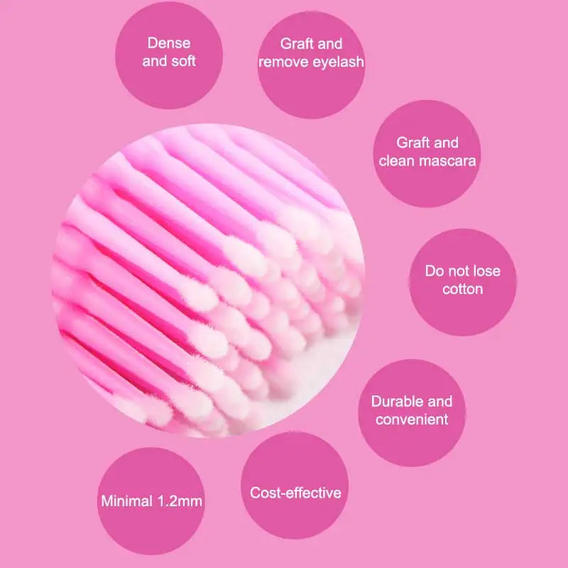Disposable MicroBrush Eyelashes Extension Individual Lash Removing Swab Micro Brush For Eyelash Extension Tools