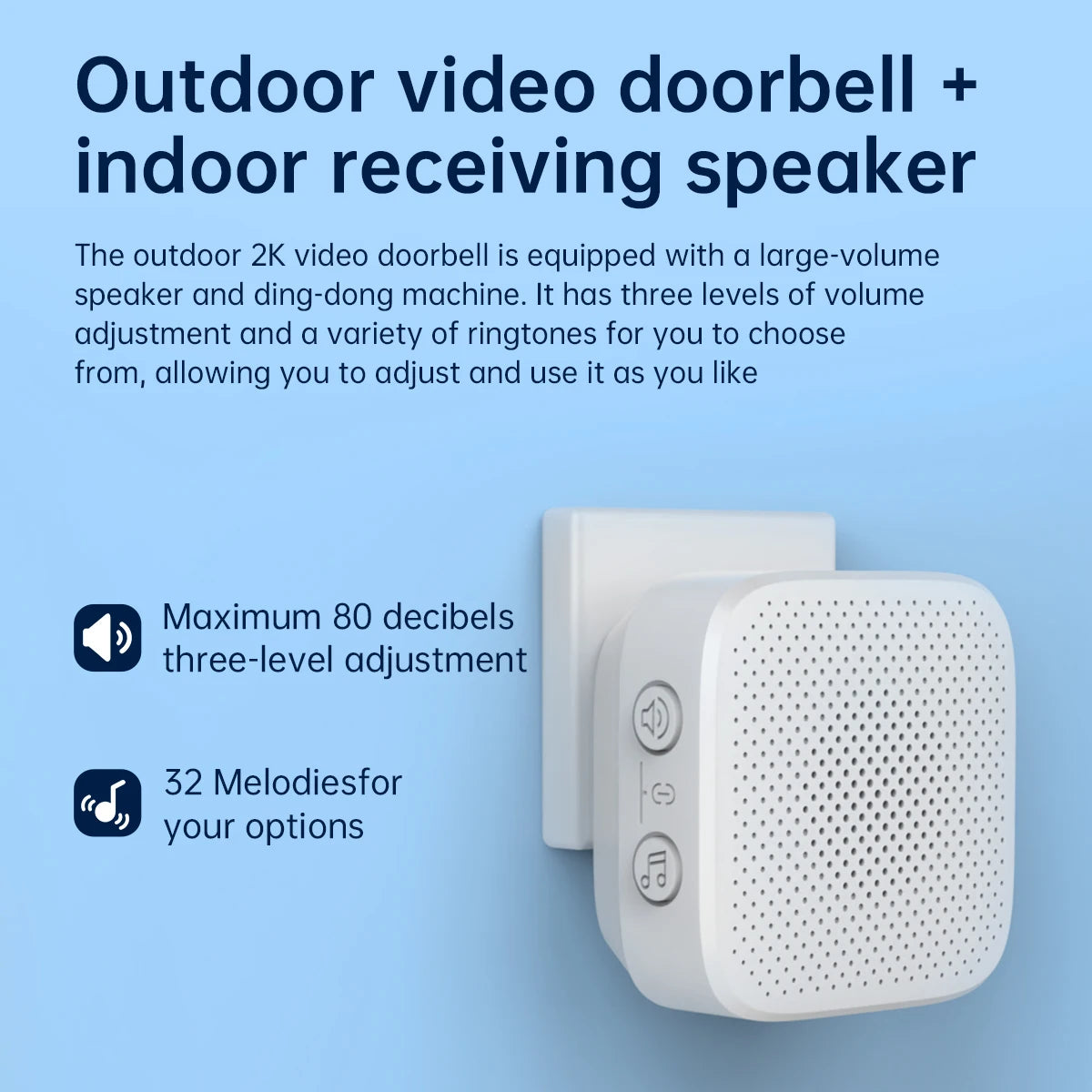 JOOAN 2K HD wireless doorbell camera, smart doorbell video Home Intercom HD night vision 2.4G WIFI rechargeable security doorbel