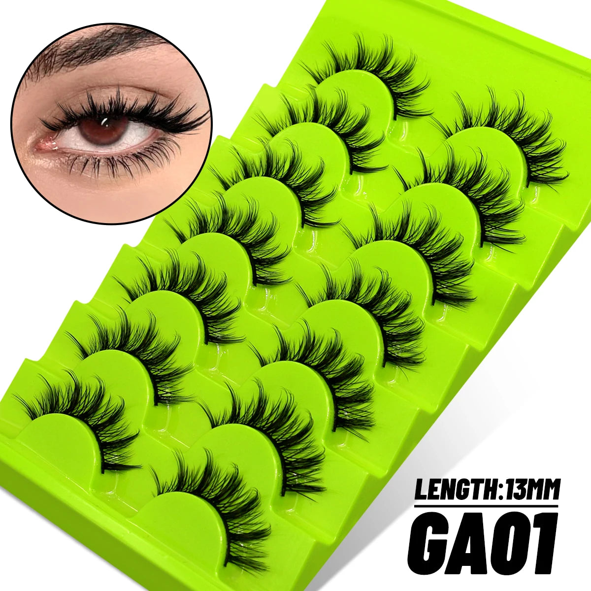 GROINNEYA False Eyelashes Faux Mink Eyelashes Fluffy Faux Mink Lashes Wispy Eyelashes Extension Effect Lashes Volume Mink Lashes