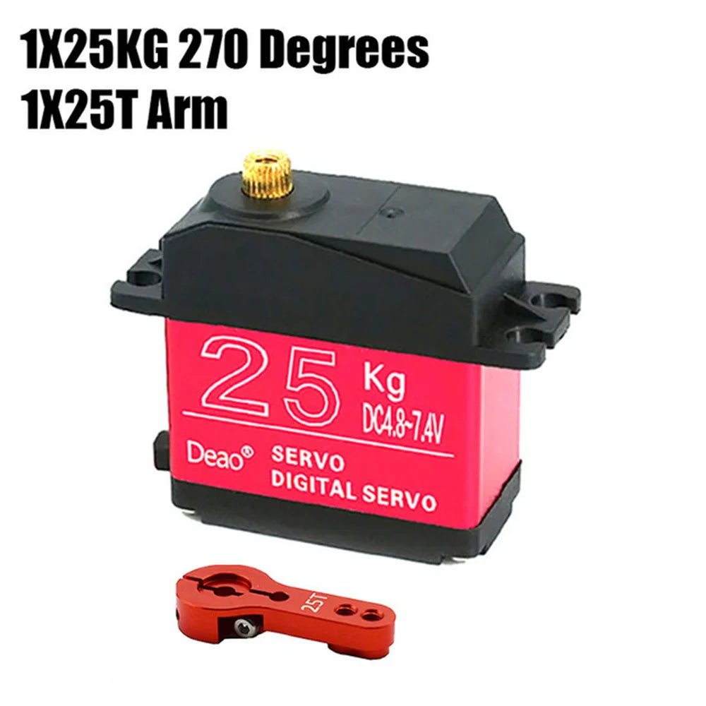 High torque digital servo waterproof 20KG 25KG 30KG 35KG servo 180 degrees 270 degrees metal gear 25T RC truck mechanical arm
