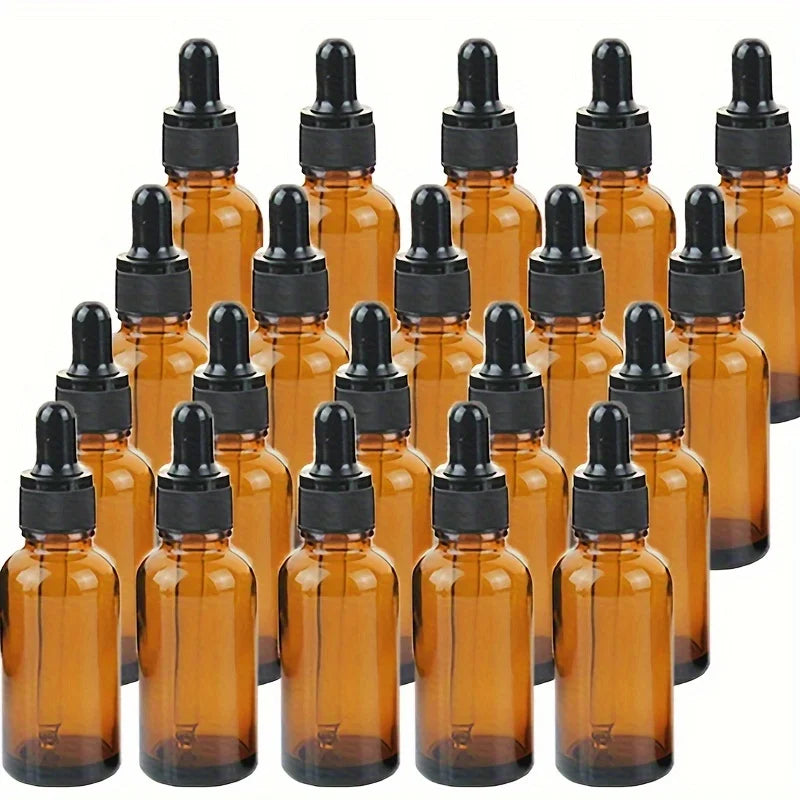 5/10/20pcs + 4 accessories 30ml refillable glass dropper bottle, 2 funnels, 2 pipettes, for essential oils and perfumes