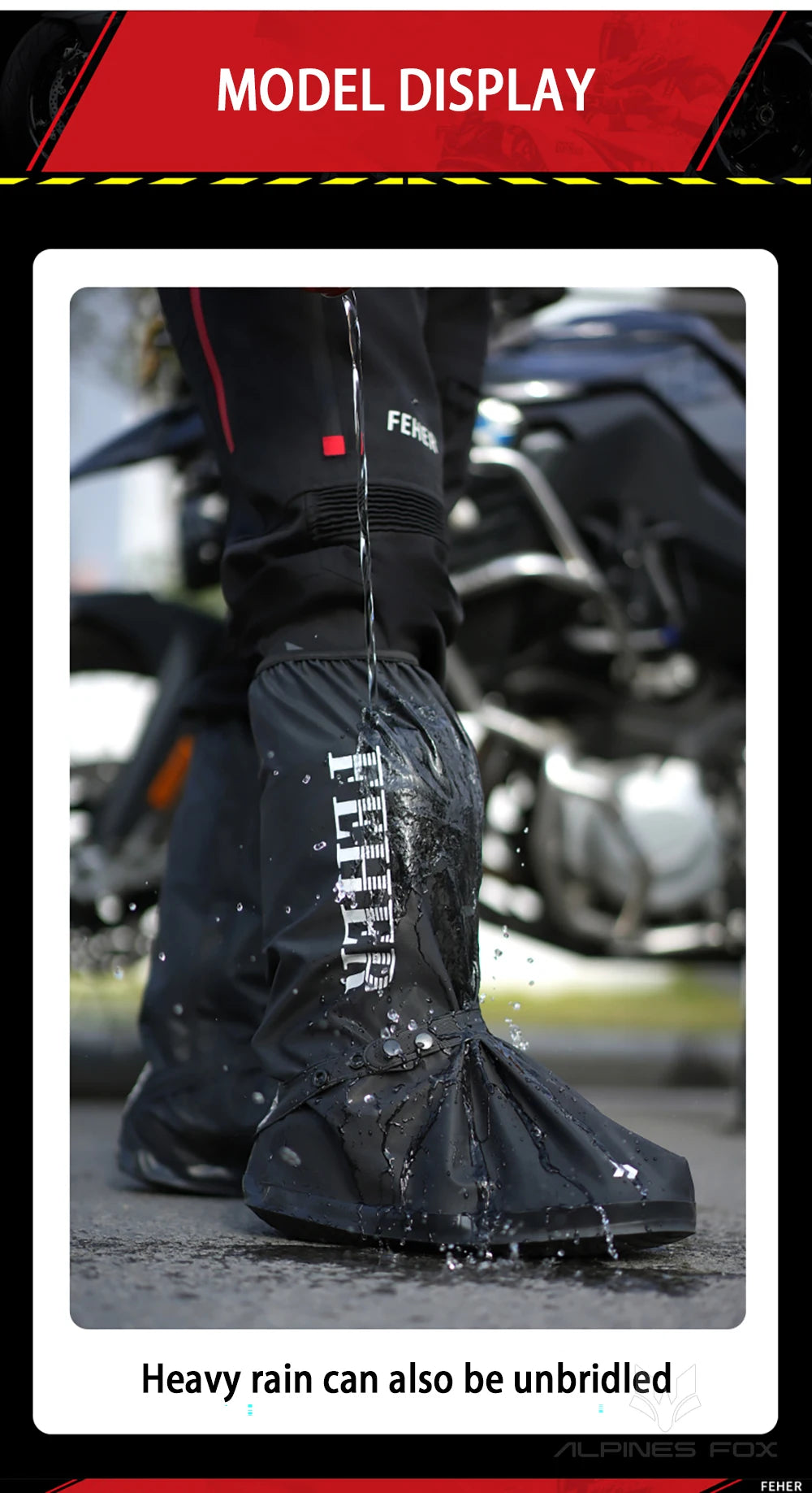 High Tube Motorbike Rain Shoe Covers Waterproof Reusable Motorcycle Cycling Bike Rain Boot Reflective Rainproof Shoes Cover