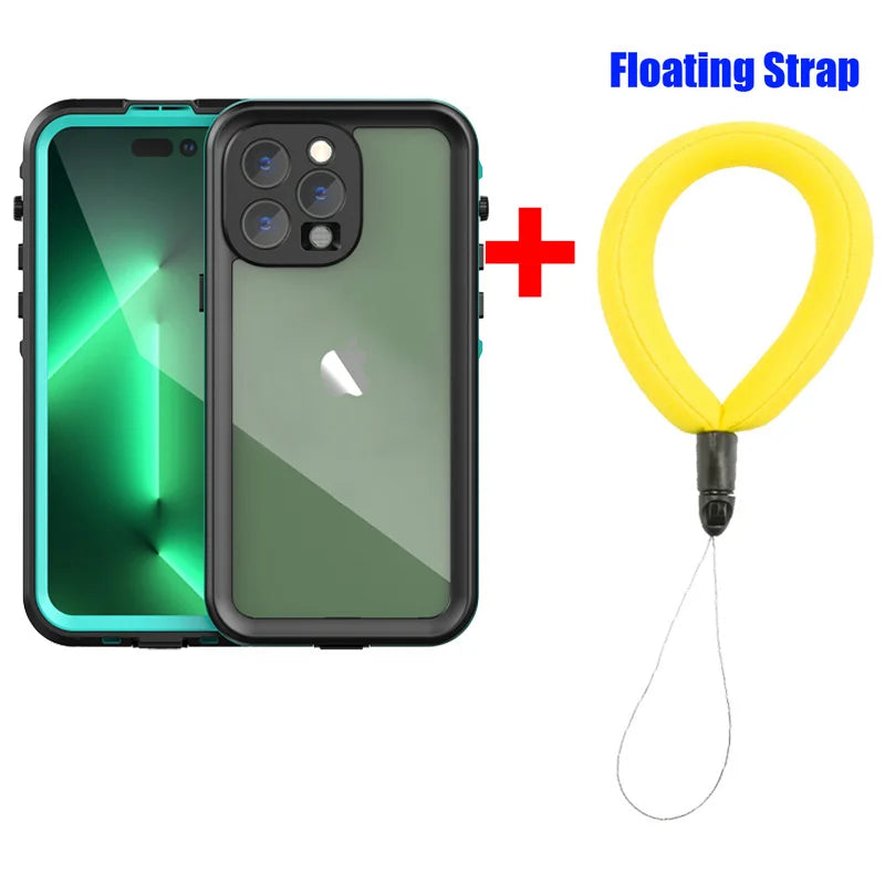 IP68 Waterproof For IPhone 16 15 14 13 12 11 Pro Max XS Max XR SE 78 Case RedPepper Cover Diving Underwater Swim Outdoor Sports
