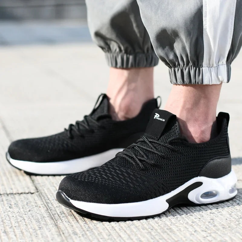 2025 Lightweight Men Safety Shoes Steel Toe Cap Work Sneakers Men Protective Shoes Anti-smash Anti-puncture Indestructible Shoes