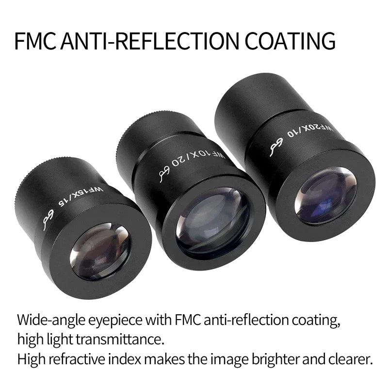 WF10X WF15X WF20X High eye point wide-angle  eyepiece for binocular triocular stereo microscope 30MM mounting interface
