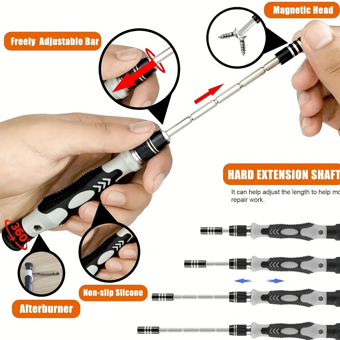 Multi-function screwdriver 115 in 1 disassembly repair tool set for daily maintenance of small appliances electronic products