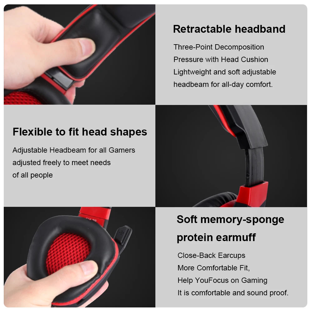 Headphones wired Gaming Headset Noise Isolating Overear Headphone with Mic.Volume Control Bass Surround for PC PS4 PS5 XBOX