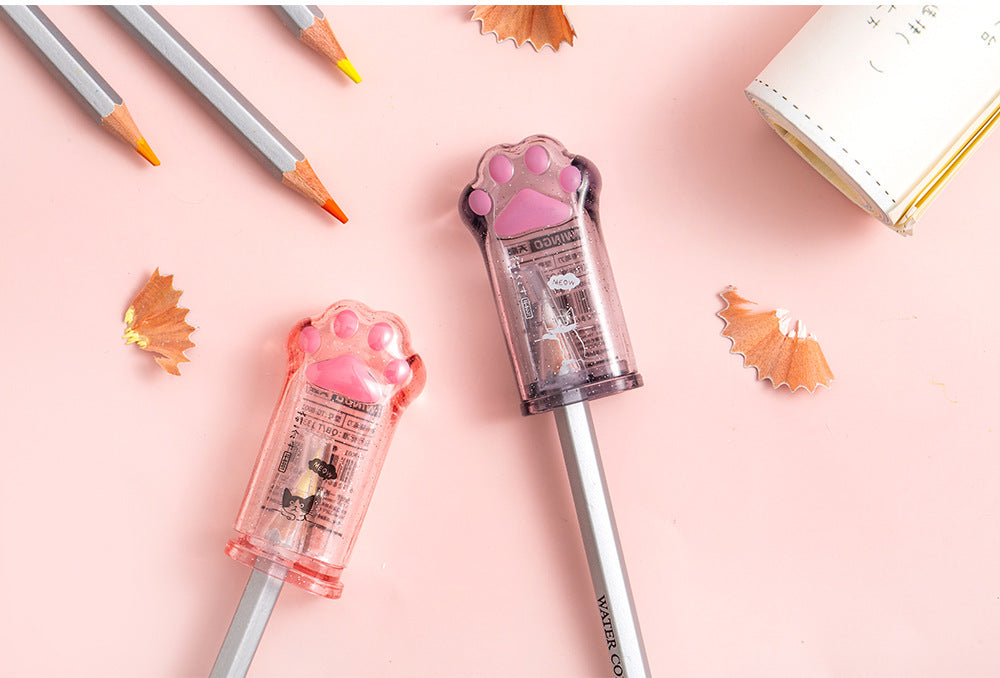 Kawaii Cat Paw Shaped Pencil Sharpener Stationery Kids Gift  Cute School Supplies  Korean Stationery