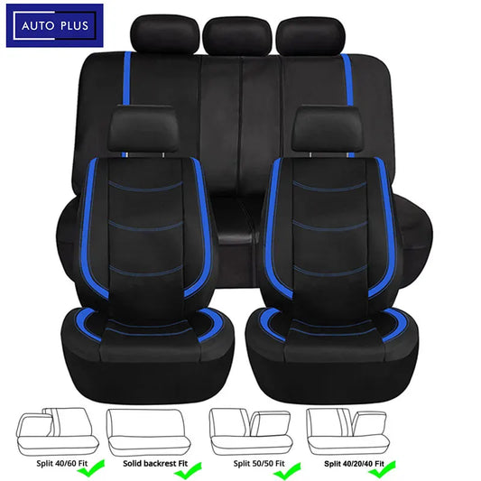 AUTOPLUS Universal Car Seat Covers Artificial Leather Bright Sheet With 3 Zipper Car Accessories Interior Seat Cushion Protector