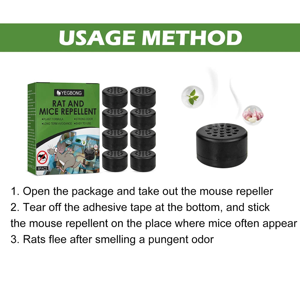 8Pcs Mice Repellent Deterrent Anti-Mouse Ball Rat Repellent Non-toxic Safe Peppermint Oil for Outdoor Indoor Pest Insect Control
