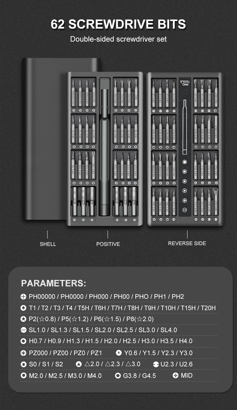 63 in 1 Precision Screwdriver Set Home Hand Repair Tool Kit Magnetic Phillips Drill Bits for iPhone Xiaomi Camera Glasses Watch