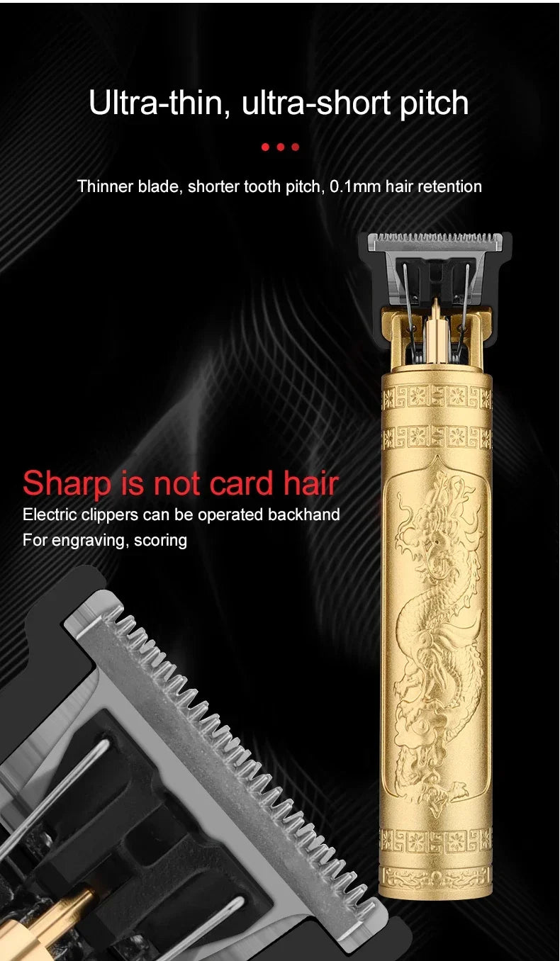 2024 New Vintage T9 Hair Cutting Machine Men's Electric Shaver Rechargeable Hair Trimmer Beard Clipper Barber Hair Cut Hot Sale