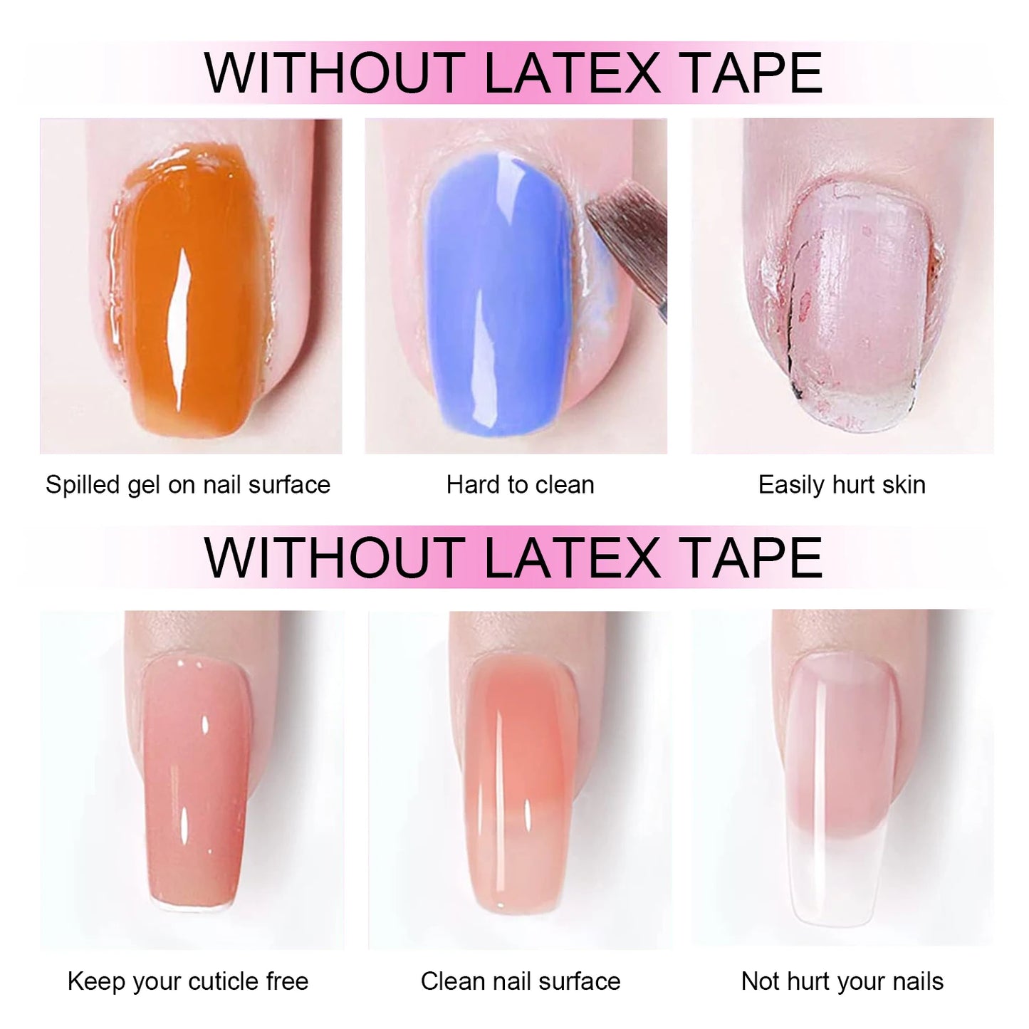 Nail Peel Off Liquid Anti-Overflow Glue Edge Latex Tape, Peel Off Cuticle Guard Nails Finger Lacquer Protector, Manicure Polish