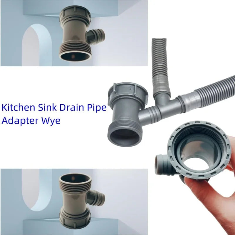 Kitchen Sink Drain Pipe Wye Adapter Y-Shaped Basin Sewer Branch Connector Female To Male Thread Connector Fitting Accessories