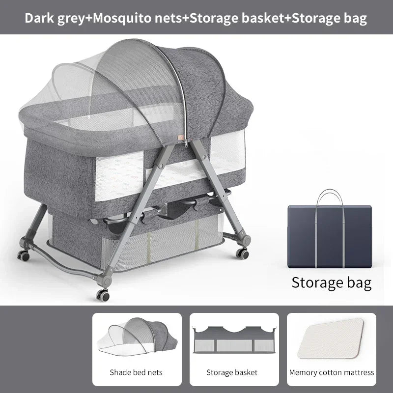 folding cheap movable Multi Function  Folding  Portable Baby Cot playpen babies Bed  Baby Crib